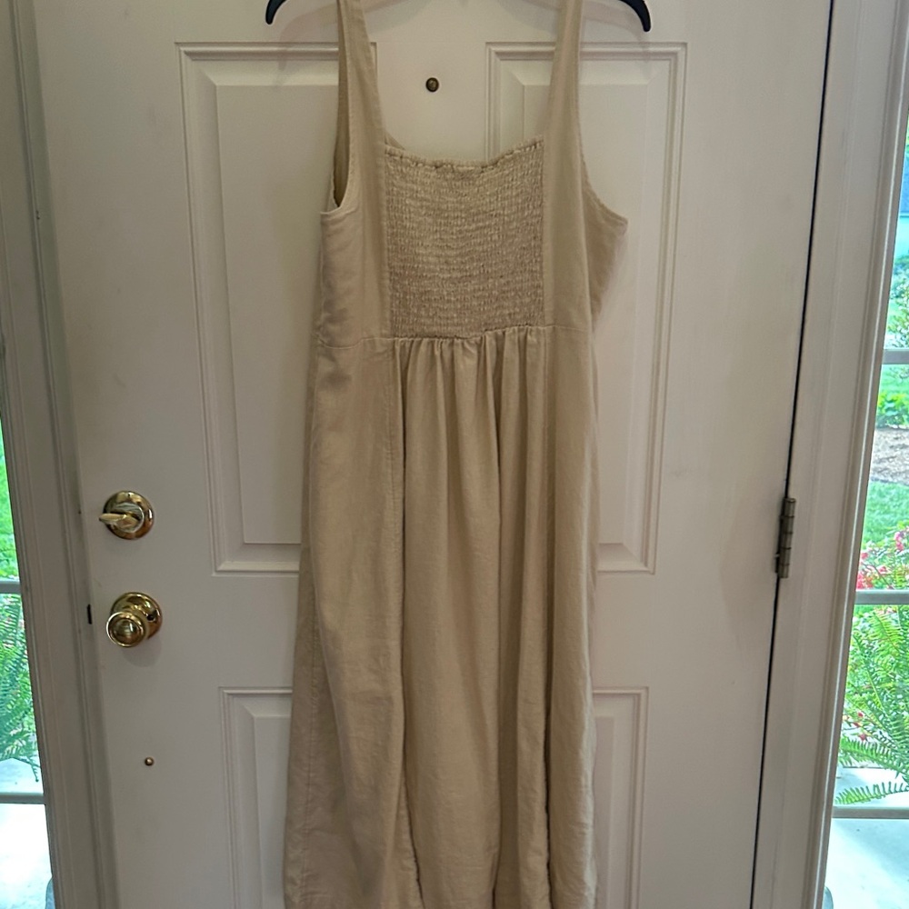 Old Navy Cream Slip-on Midi Dress with Slim Straps - Picture 6 of 6